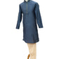 Dark Blue - Cotton Silky Self Brocade Mens Kurta Set - Sangeet Mehendi Haldi - KCS1173 KK 1123