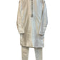 White  - Banarasi Handloom Brocade Mens Indian Kurta set - UK Stock - Weddings / Walimas , Sangeet, Diwali, Eid, Mehndi / Henna - VEE2488 VR