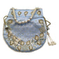 Light Blue - Silky Bollywood Ladies Potli / Pouch Style HandBag - GJ21 10Rp24