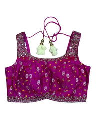 Fuchsia Blouse with Lemon Lehenga Set - UK Stock - 24h Dispatch - Bhavani KTY 0723