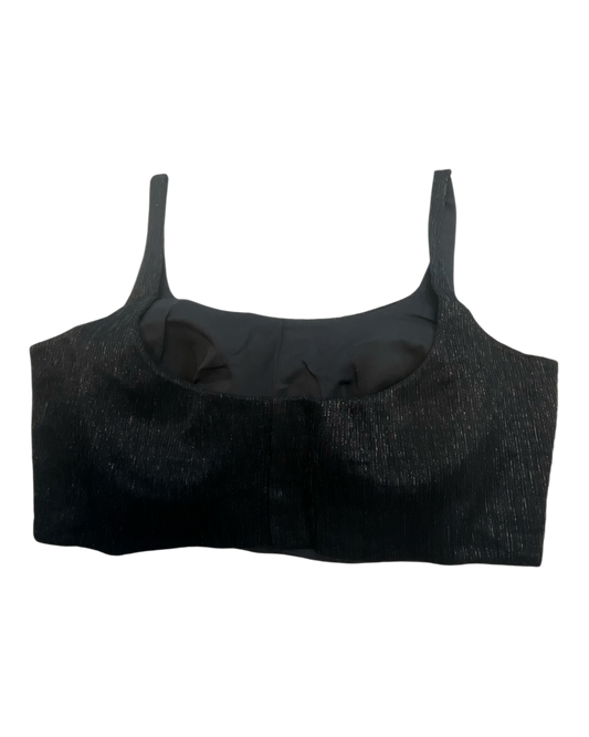 36" / UK 10 - Black - Rich Designer Saree blouse with cups,  Sleeveless - UK Stock - Quick Delivery - RNK - R931-H