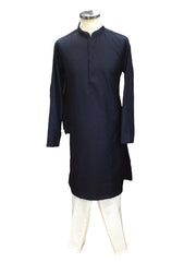 Navy Blue Self Diamond Jacquard Mens Indian Kurta set - Weddings / Walimas , Sangeet, Eid, Mehndi / Henna) - YD2406 KK 0324