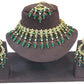 Green - Large Size Antique Gold Finish Necklace Set with Earrings - HB999  KT 0424