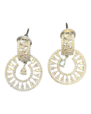 Clear - Medium - Silver Finish Traditional Earrings - Bollywood - Weddings - AE2608 J