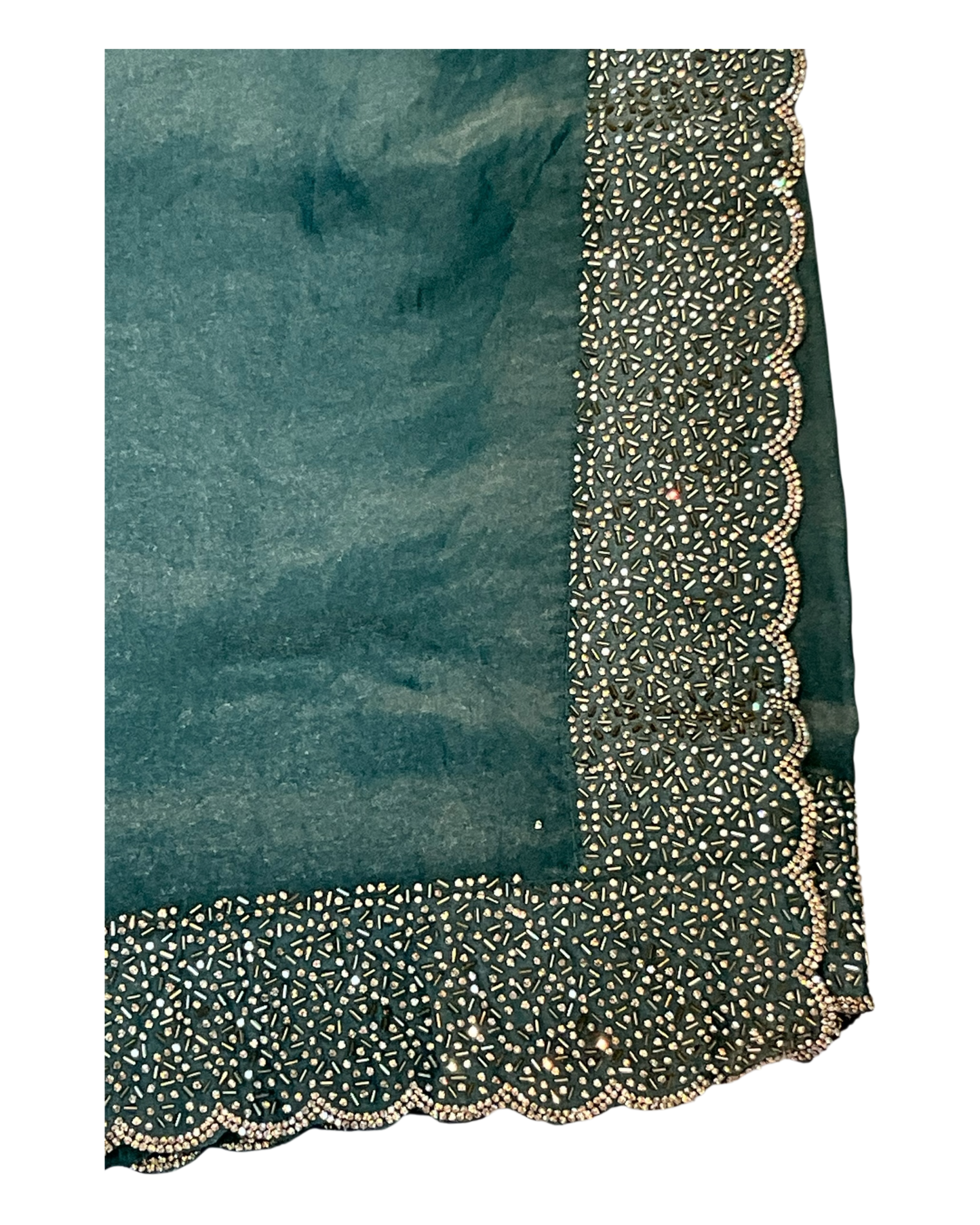Turquoise Blue - Classic Saree with Stone Work Border and Blouse Piece - UK stock - 24hr Dispatch - RS2538 VP