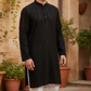 Black - Rich Sequins Lucknowi Chiffon Mens Indian Kurta Set with Smart Pants - Weddings / Walimas , Sangeet, Eid, Mehndi / Henna - YD2501 KC 0225