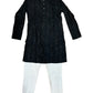 Black - Rich Sequins Lucknowi Chiffon Mens Indian Kurta Set with Smart Pants - Weddings / Walimas , Sangeet, Eid, Mehndi / Henna - YD2501 KC 0225
