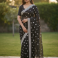 Black - Chiffon - Party Wear Embroidered Saree with Blouse Piece - SP2504008 VY