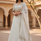 Off White / Cream Fully Embroidered Lehenga Set - Size 18 - UK Stock - 24h Dispatch - KTC2423 TT 0124