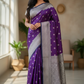 Purple - Traditional Handloom Banarasi Sari / Saree - with Blouse Piece - SN2405 11TP24