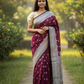 Black - Traditional Handloom Banarasi Sari / Saree - with Blouse Piece - SN2405 11TP24