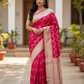 Coral - Traditional Handloom Banarasi Sari / Saree - with Blouse Piece - SN2405 11TP24