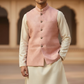Pink - Banarasi Handloom Brocade Mens Waistcoat - UK Stock- Dispatch in 24 hrs - KCS241104 KK