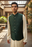 SALE! Bottle Green - Handloom Dupion Silk Mens Waistcoat - DL2304 KKp1023