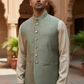 SALE ! Pista Green - Handloom Dupion Silk Mens Waistcoat - DL2302 KKp1023