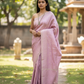 Pink - Fancy Embroidered Saree with Blouse Piece - UK stock - 24hr Dispatch - SP250628 VJ