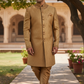 Fully Embroidered Gold Sherwani with churidar trousers -  SNC861KKP 1018