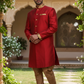 SALE!  Mens Red Blue Light Sherwani / Kurta set - Karbhari 04TK17