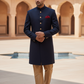 Mens Simple Navy Blue Sherwani - VL1910 RV1119