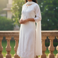 XS to XXXL - White - Cotton Ladies Salwar Kameez with Chiffon Dupatta - Elbow Length Sleeves - Funeral  / Church KTC250401 KR