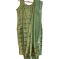 UK 14 / 40" - Sage Green - Silky Brocade Ladies Trousers Suit - Sangeet / Henna / Temple - OC42126 TY