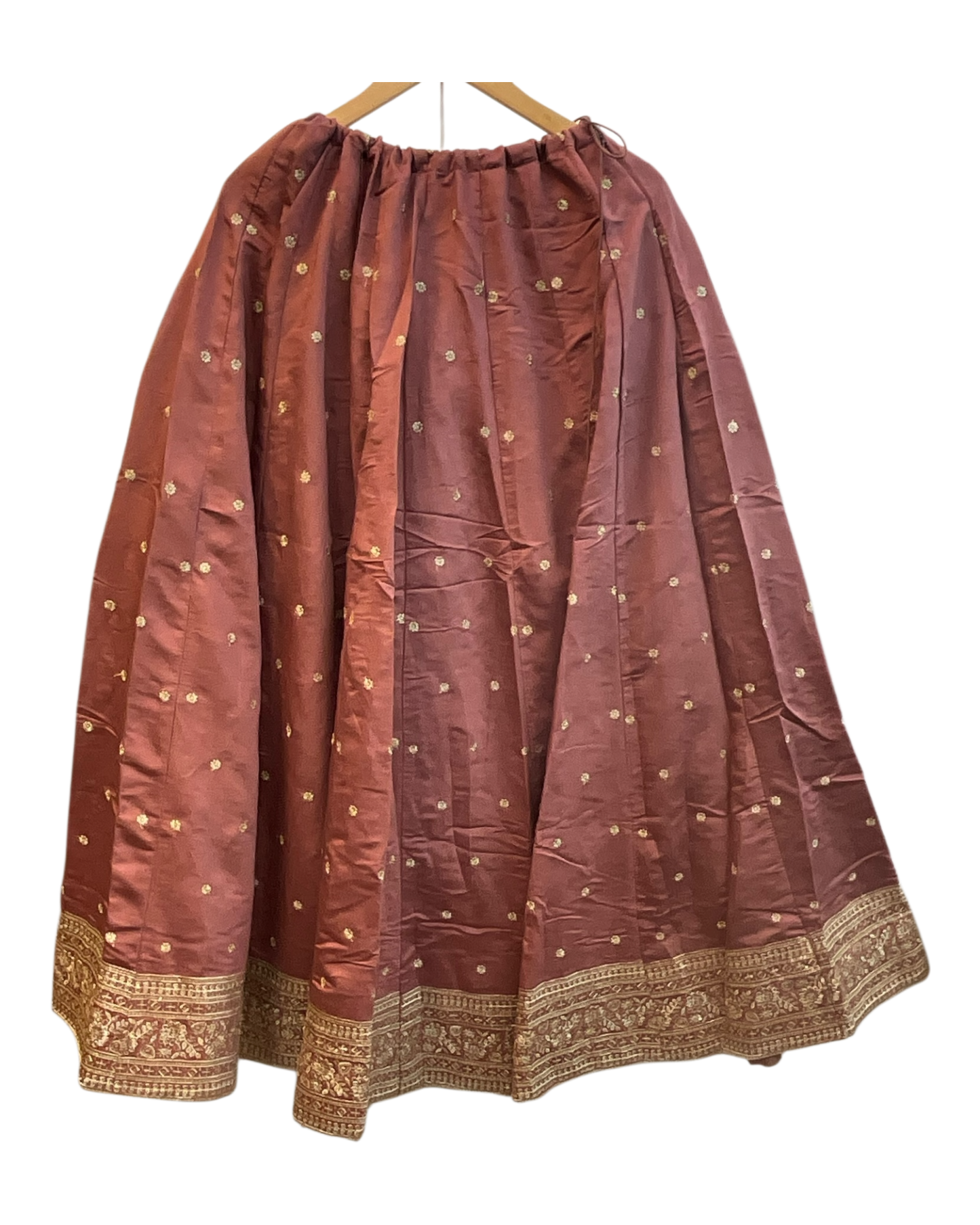 Dusty Pink - Dupion Silk Lehenga Set - Size UK 12 (38" Bust) Adjustable to Size 14 - UK Stock - 24h Dispatch - AF2507 09TA25