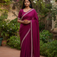 Magenta - Fancy Embroidered Saree with Blouse Piece - UK stock - 24hr Dispatch - SP250614 KC