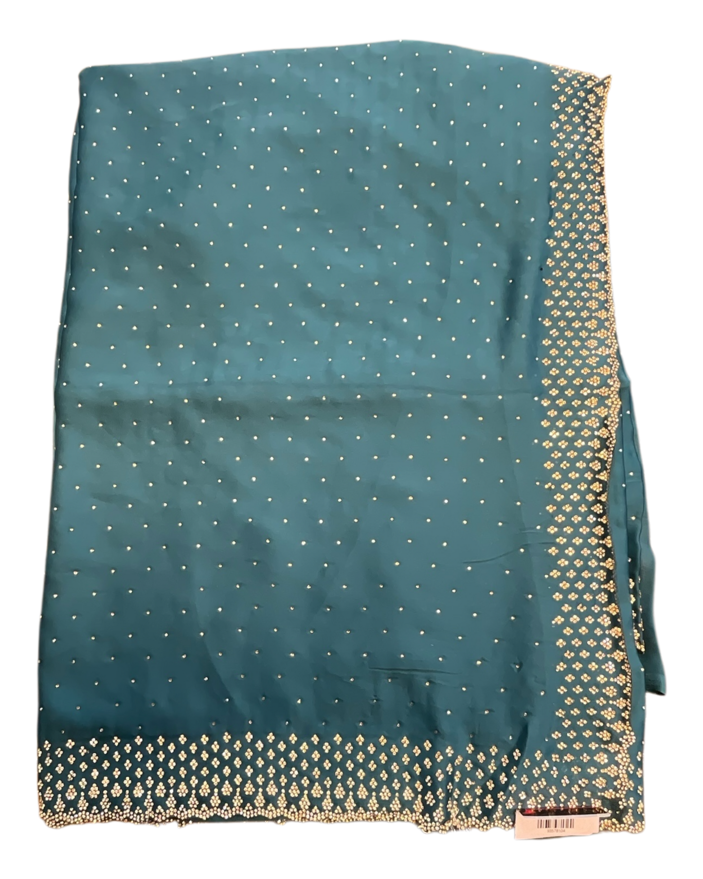 Dark Turquoise Blue - Fancy Embroidered Saree with Blouse Piece - UK stock - 24hr Dispatch - SP250620 VK