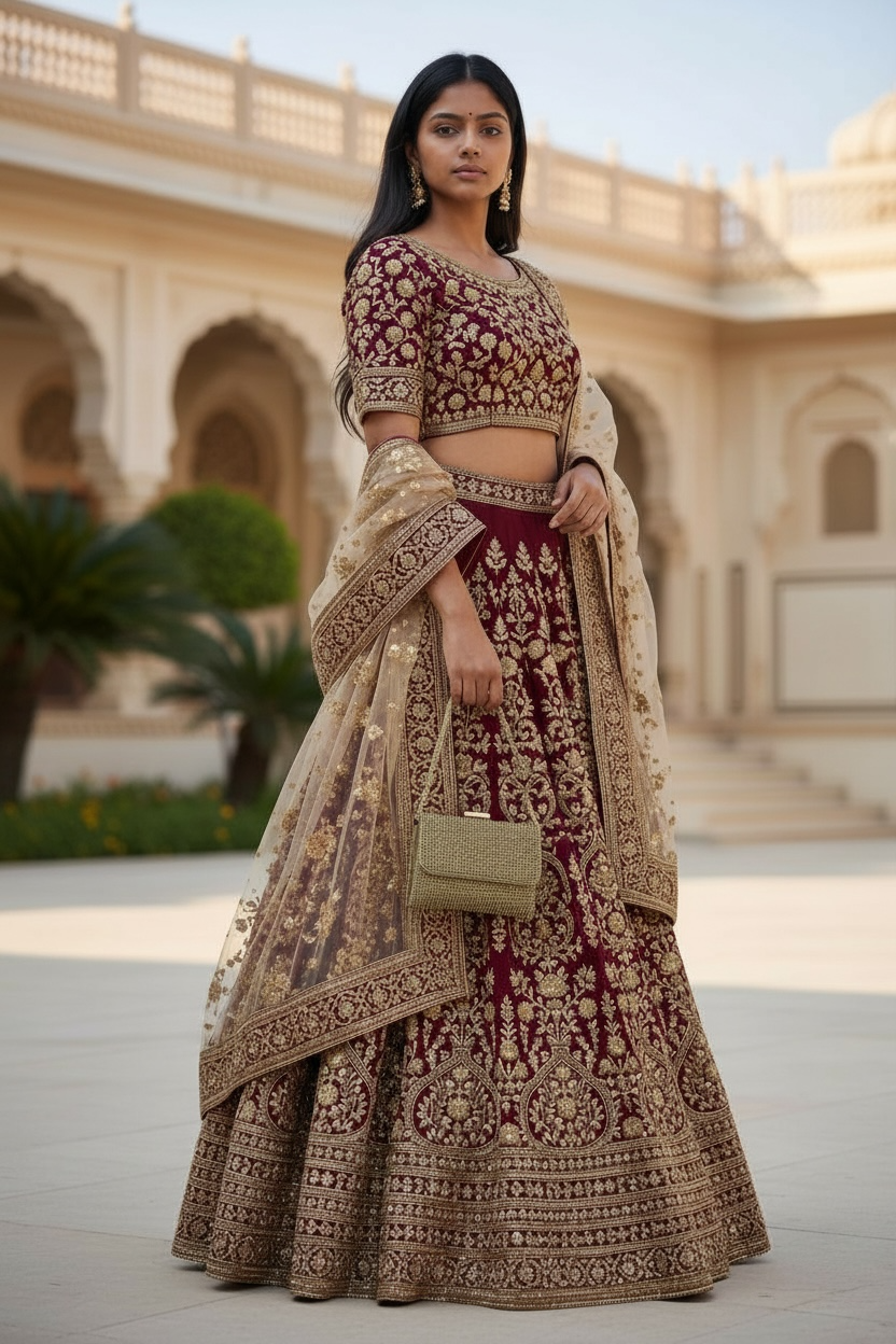 Gold - Rich Hand Embroidered Clutch Bag / Handbag -Bollywood / Weddings - AKB278 11KJ25