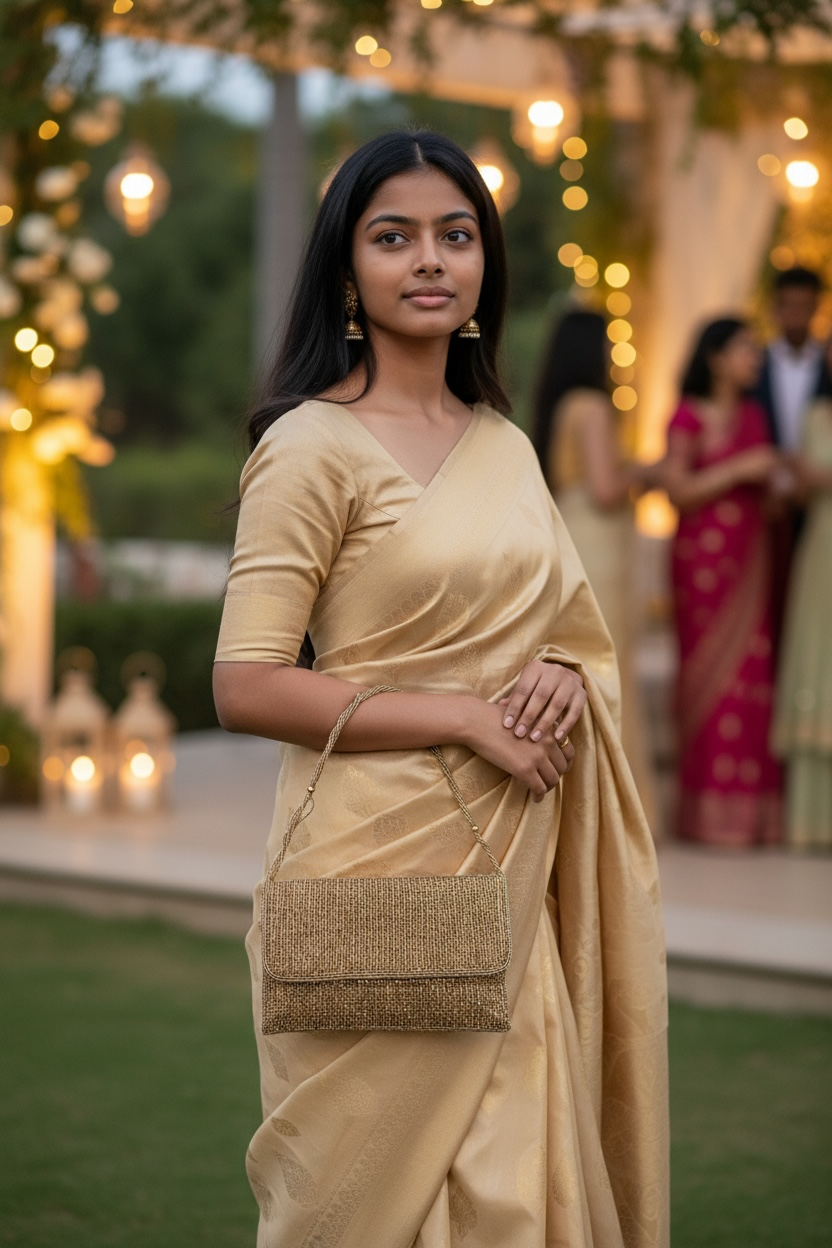 Rose Gold - Rich Hand Embroidered Clutch Bag / Handbag -Bollywood / Weddings - AKB278 11KJ25