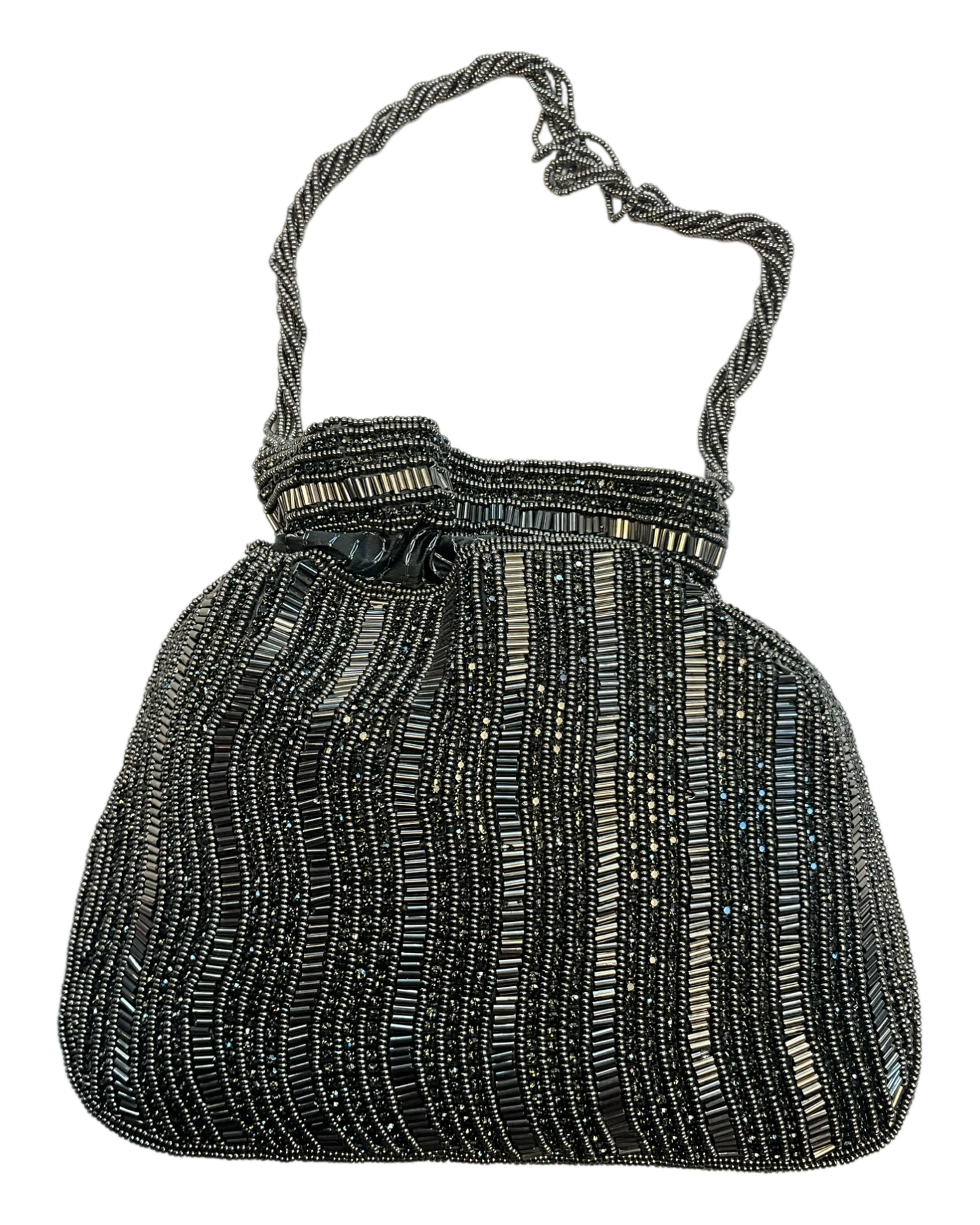 Dark Grey - Rich Hand Embroidered Potli Bag / Handbag -Bollywood / Weddings - AKB282 11KJ25
