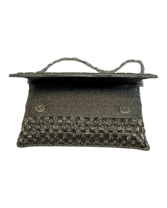 Dark Grey - Rich Hand Embroidered Clutch Bag / Handbag -Bollywood / Weddings - TBZ02 11KJ25