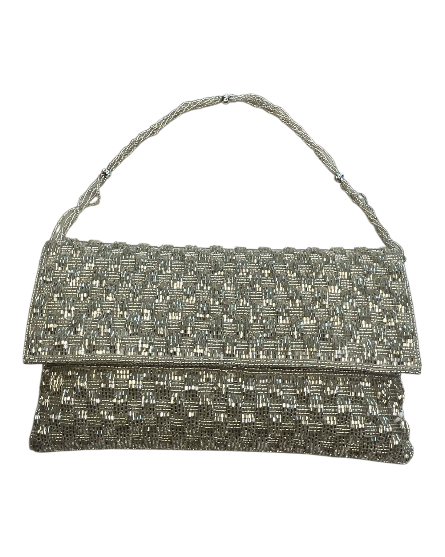 Silver - Rich Hand Embroidered Clutch Bag / Handbag -Bollywood / Weddings - TBZ02 11KJ25