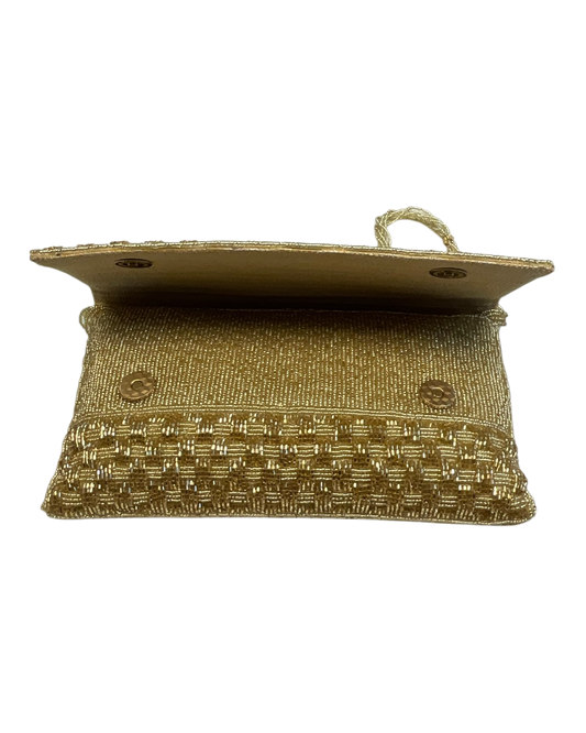 Gold - Rich Hand Embroidered Clutch Bag / Handbag -Bollywood / Weddings - TBZ02 11KJ25