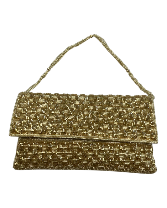 Gold - Rich Hand Embroidered Clutch Bag / Handbag -Bollywood / Weddings - TBZ02 11KJ25