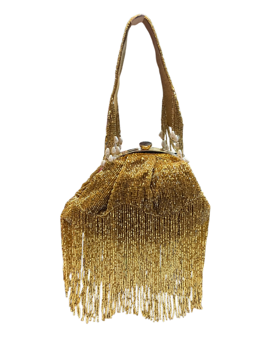 Gold - Rich Hand Embroidered Clutch Bag / Handbag -Bollywood / Weddings - AE2527 11KA25