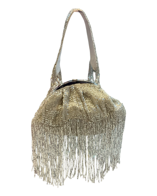 Silver - Rich Hand Embroidered Clutch Bag / Handbag -Bollywood / Weddings - AE2527 11KA25