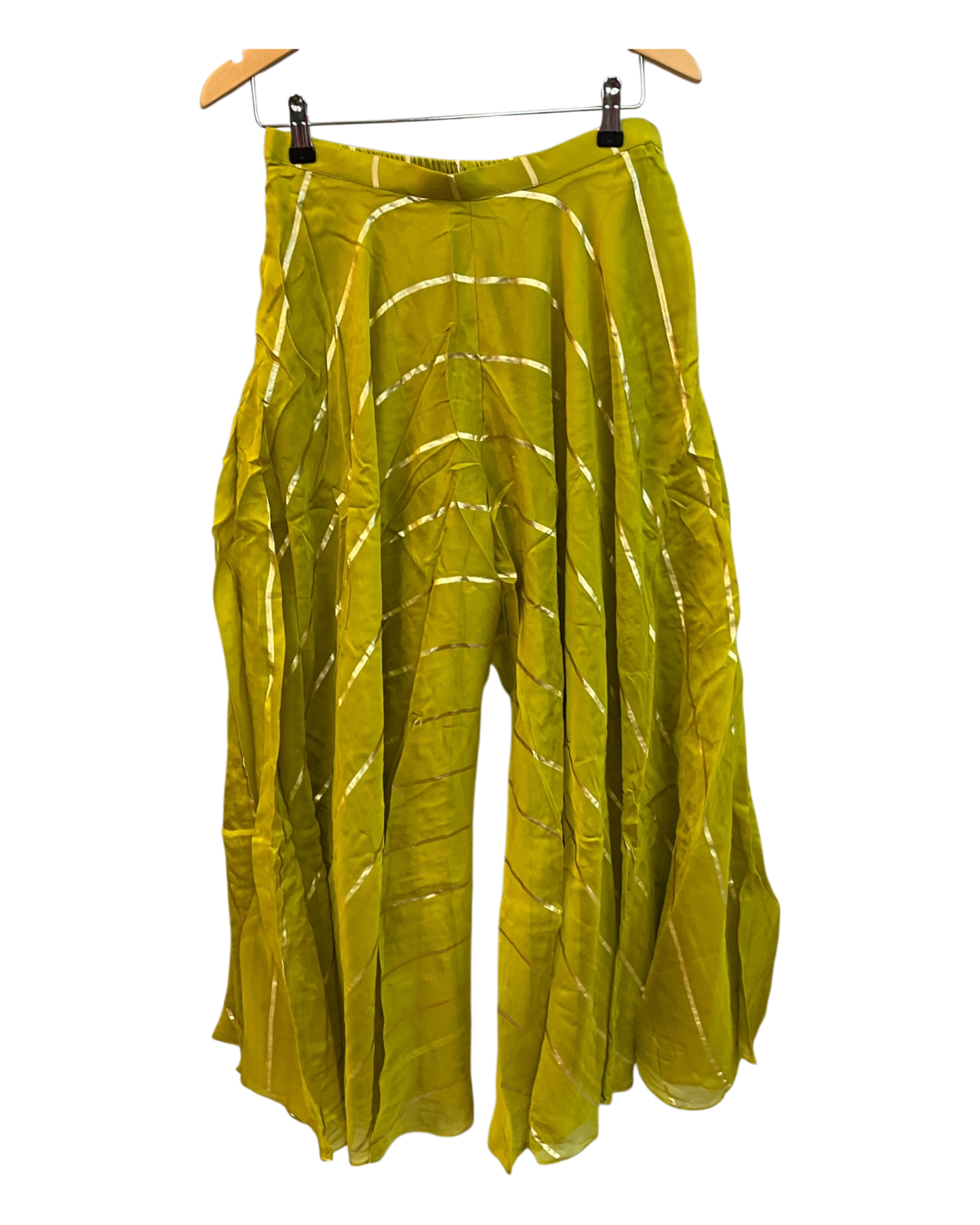 Lime Green - Designer Ladies Short Top Palazzo Trousers Suit - Size 10 (36") - VMK NIDHI CY