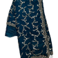 Teal - Rich Saree with Allover Sequins Work and Blouse Piece - UK stock - 24hr Dispatch - RS2503 JV