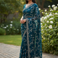 Teal - Rich Saree with Allover Sequins Work and Blouse Piece - UK stock - 24hr Dispatch - RS2503 JV