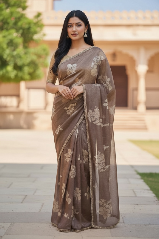 Dusty Pink - Floral Printed Blouse Piece - UK stock - 24hr Dispatch - RS2504 VP