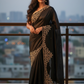 Black - Rich Saree with Stone Work Border and Blouse Piece - UK stock - 24hr Dispatch - RS2511 TA