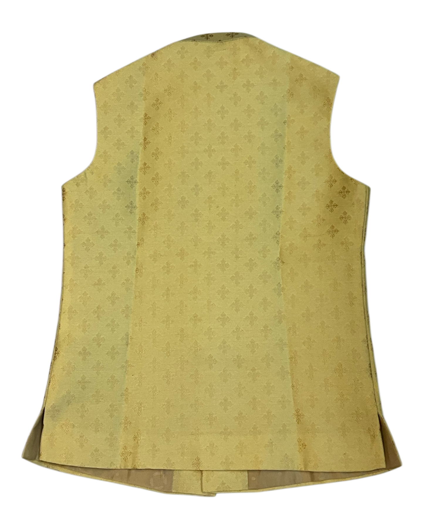 Light Yellow - Rich Brocade - Mens Traditional Waistcoat - UK Stock - VNS-JKT2601 02KV26