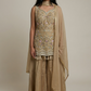 Golden Yellow - Designer Ladies Medium Top Palazzo Trousers Suit - Size 12 (38") - VMK AQUA AP
