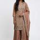 Rose Gold - Ladies Medium Length Top Palazzo Trousers Suit - Size 12 (38") - KTC250149 TK