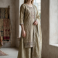Gold - Ladies Medium Length Top Palazzo Trousers Suit - Size 12 (38") - KTC250149 TK