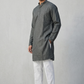 Dark Grey - Rich Sequins Lucknowi Chiffon Mens Indian Kurta Set with Smart Pants - Weddings / Walimas , Sangeet, Eid, Mehndi / Henna - KCS1261 VP 0225