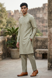 Light Green - Soft Threadwork Mens Indian Kurta Set - Weddings / Walimas , Sangeet, Eid, Mehndi / Henna - KCS1080 KC 0225