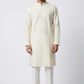 Cream - Rich Lucknowi Mens Indian Kurta set with Elasticated smart Pants - Weddings / Walimas , Sangeet, Eid, Mehndi / Henna - KCS1037 VR 0225