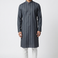 Dark Grey - Silky -  Mens Indian Kurta set - Weddings / Walimas , Sangeet, Eid, Mehndi / Henna - NAD2514 01KP25